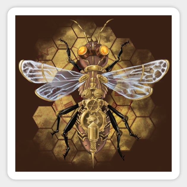 Steampunk Bee Sticker by artbygalen